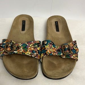 Marc Jacobs Sandals Womens Size 7 Floral Buckle Strap Slides
